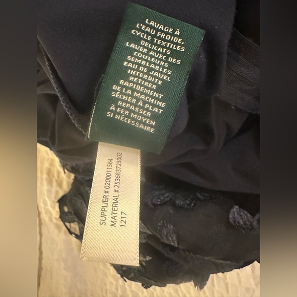 Lauren Ralph Lauren Navy Off-Shoulder Bell Sleeve Dress - Picture 9 of 12